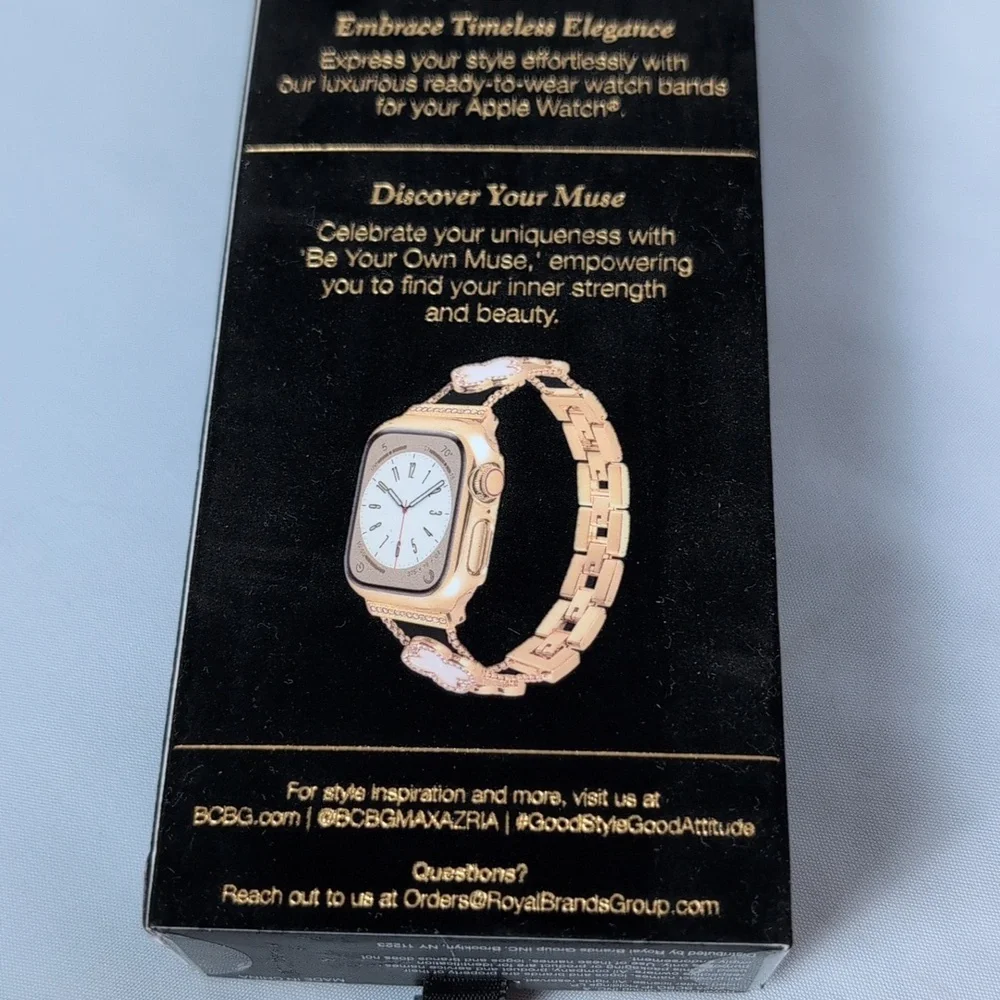 BCBG Gold Tone Clover Apple Watch Band Adjustable 38/40/41 MM